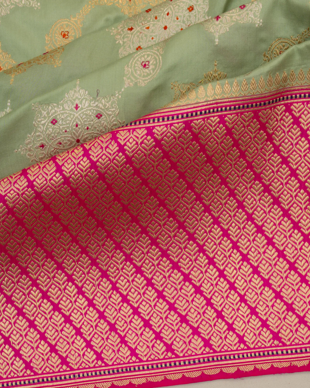 Banarasi Silk Kadwa Brocade Pastel Green Saree