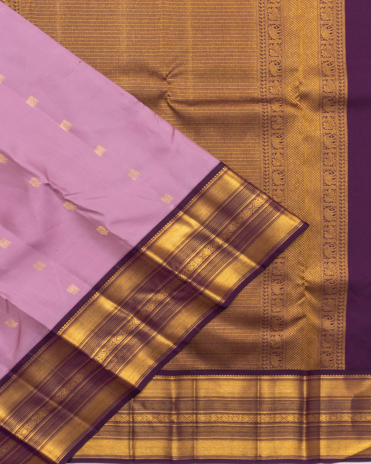 Taranga Kanchi Silk Butta Lilac Saree