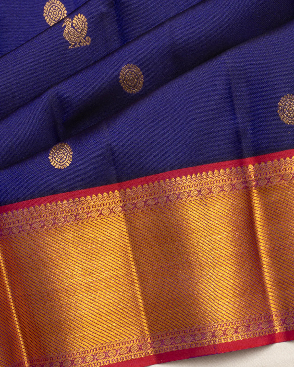 Taranga Kanchi Silk Butta Royal Blue Saree