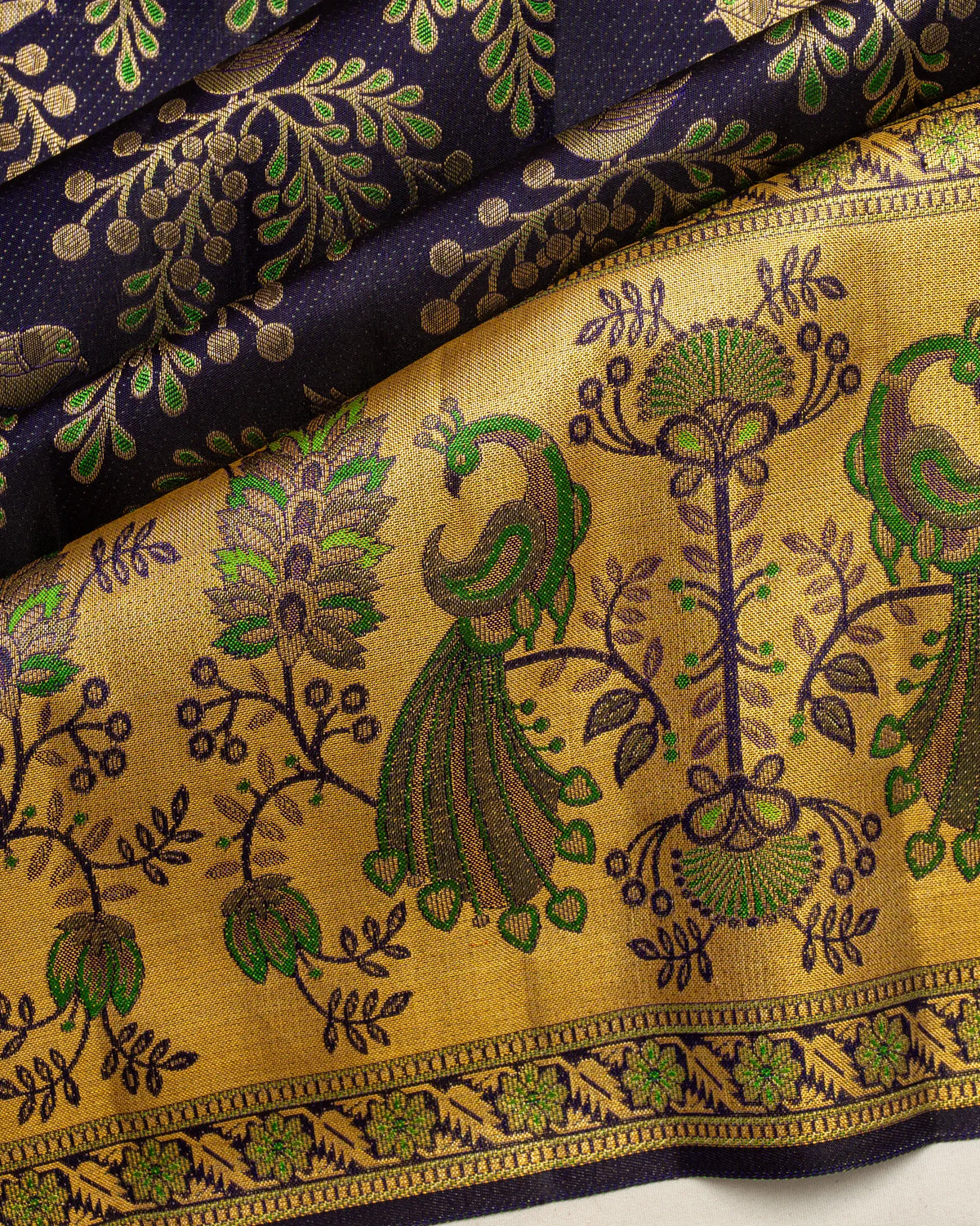 Kanchipuram Silk Brocade Violet Saree