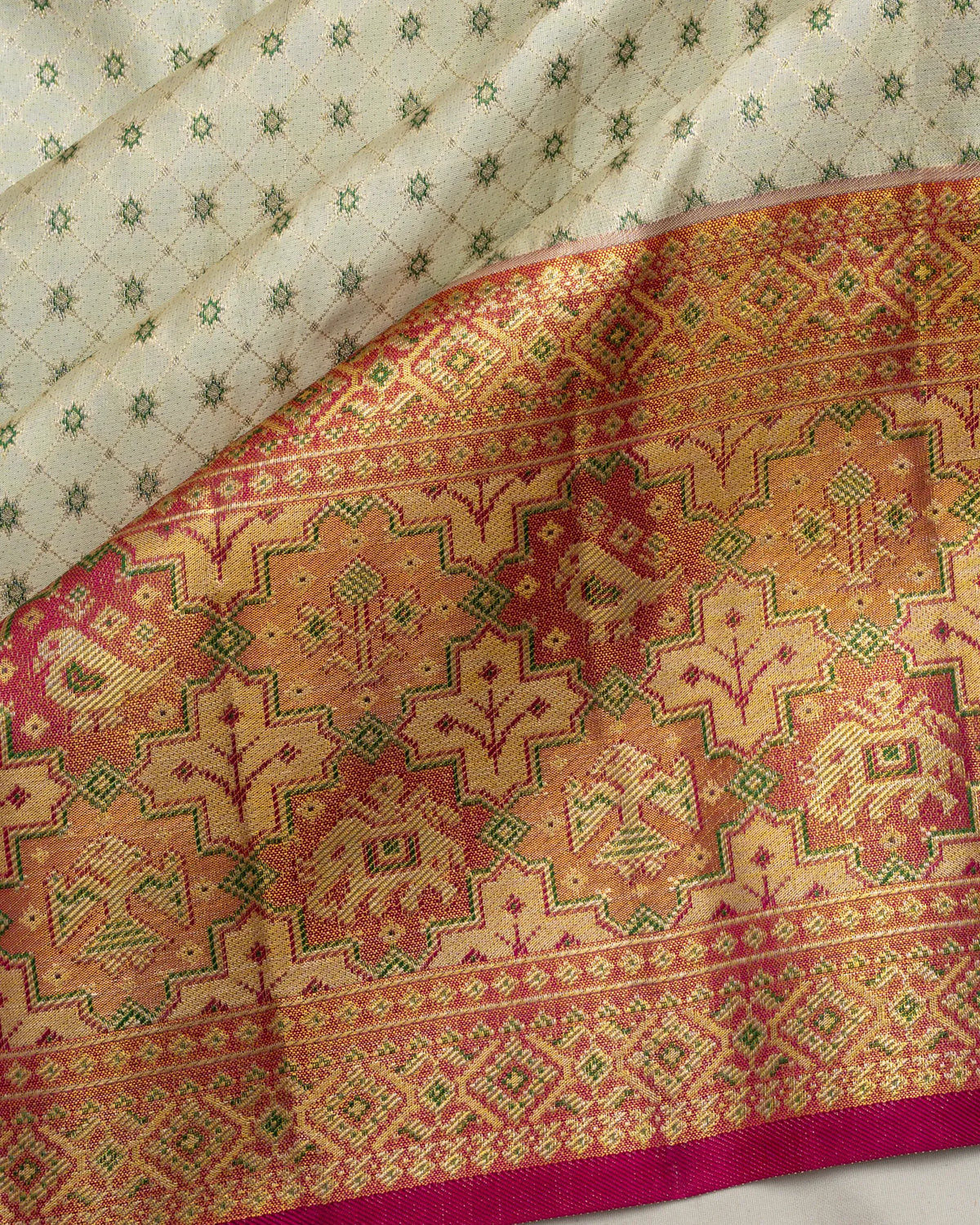 Kanchipuram Silk Brocade Pastel Green Saree