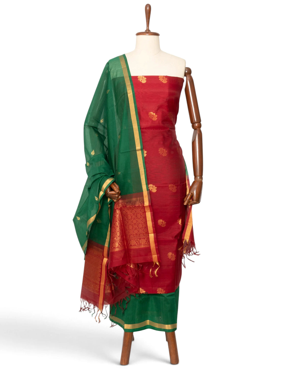 Coimbatore Silk Butta Red Salwar Suit Set