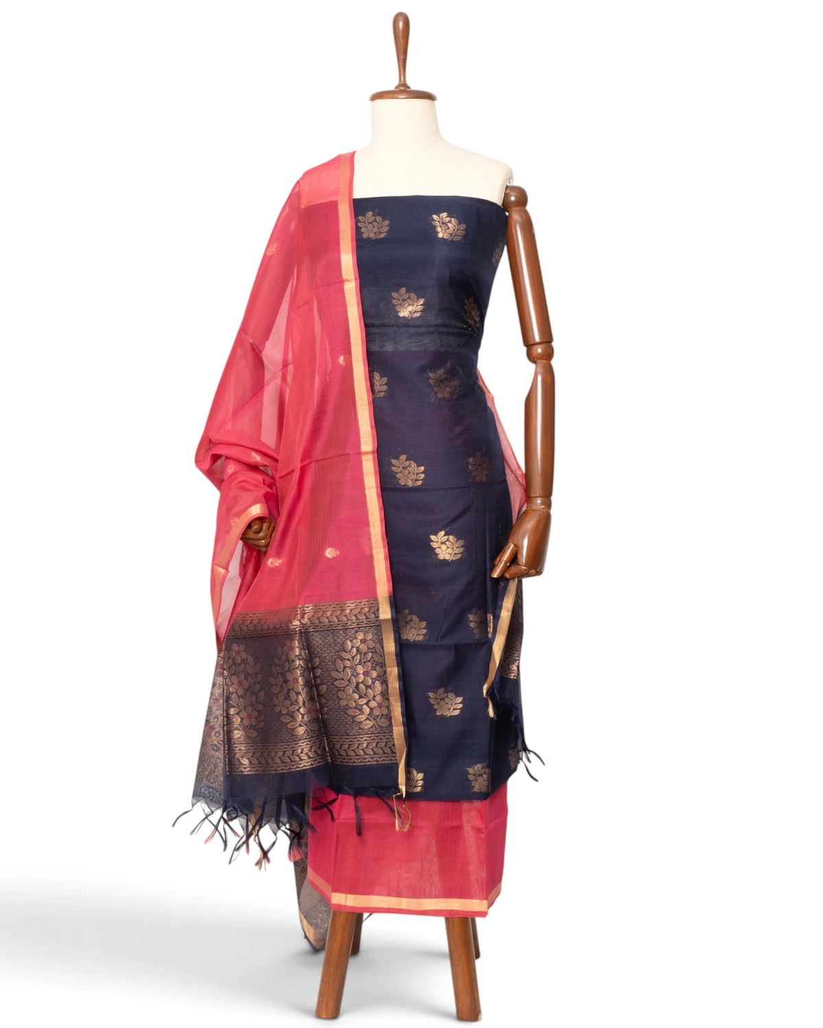 Coimbatore Silk Butta Dark Blue Salwar Suit Set
