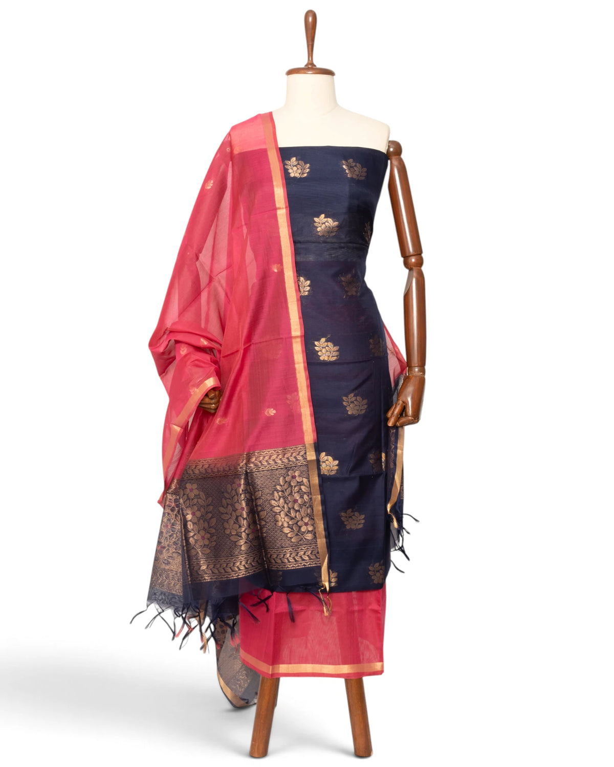 Coimbatore Silk Butta Dark Blue Salwar Suit Set