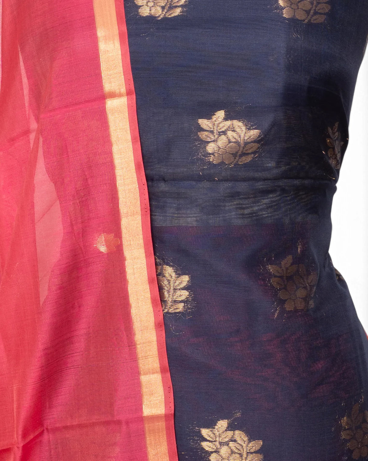 Coimbatore Silk Butta Dark Blue Salwar Suit Set