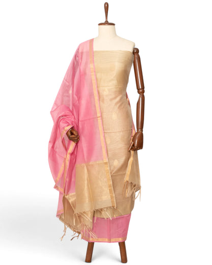 Coimbatore Silk Butta Sandal Brown Salwar Suit Se
