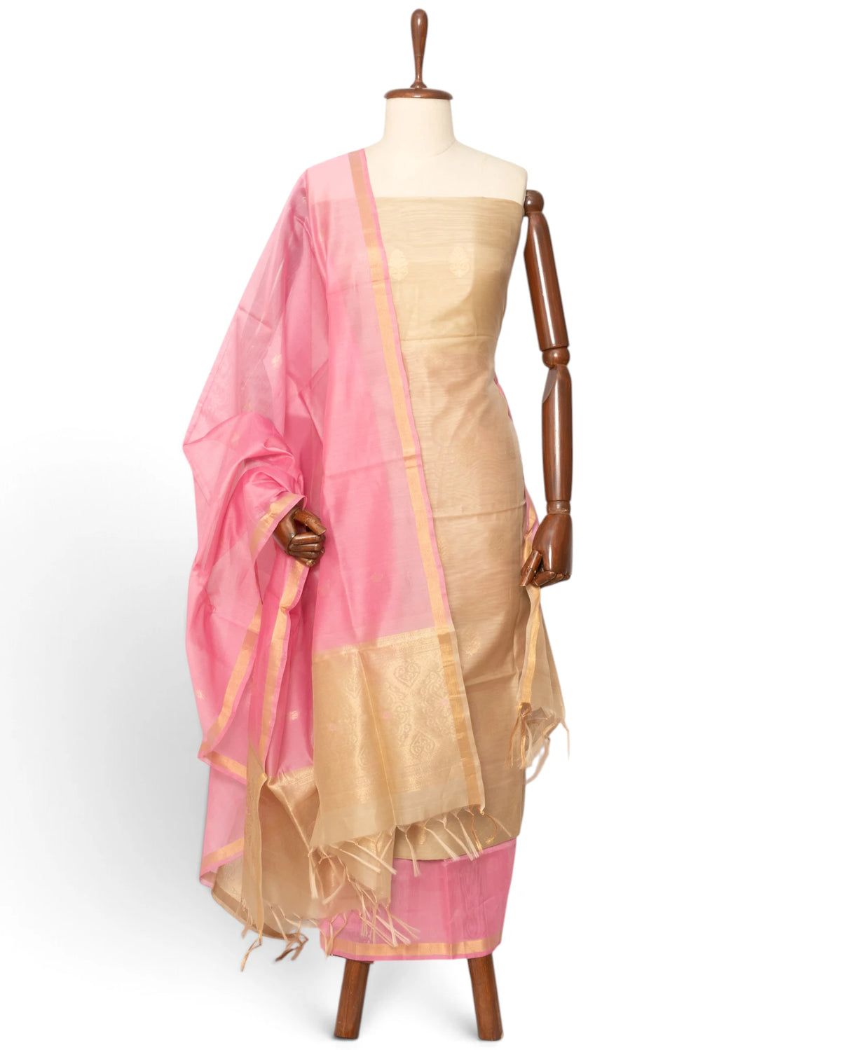Coimbatore Silk Butta Sandal Brown Salwar Suit Se