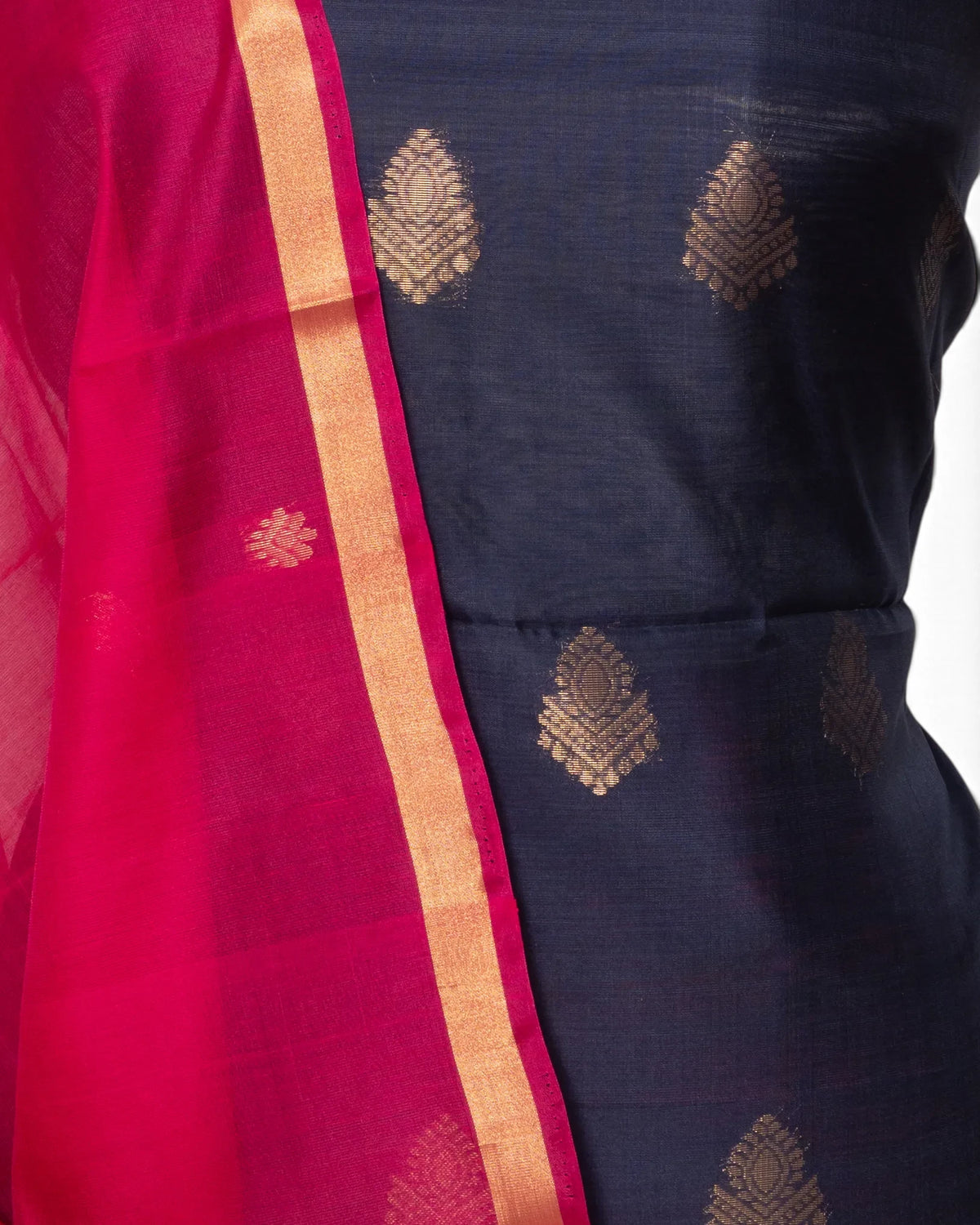 Coimbatore Silk Butta Dark Blue Salwar Suit Set