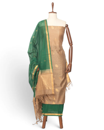 Coimbatore Silk Butta Sandal Brown Salwar Suit Set
