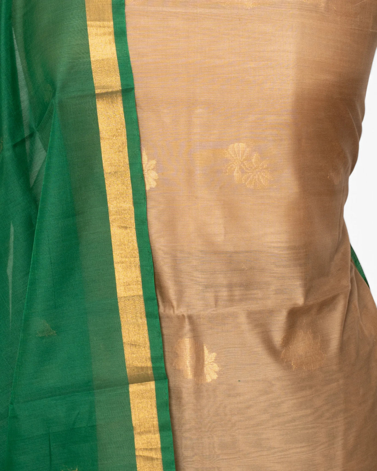 Coimbatore Silk Butta Sandal Brown Salwar Suit Set