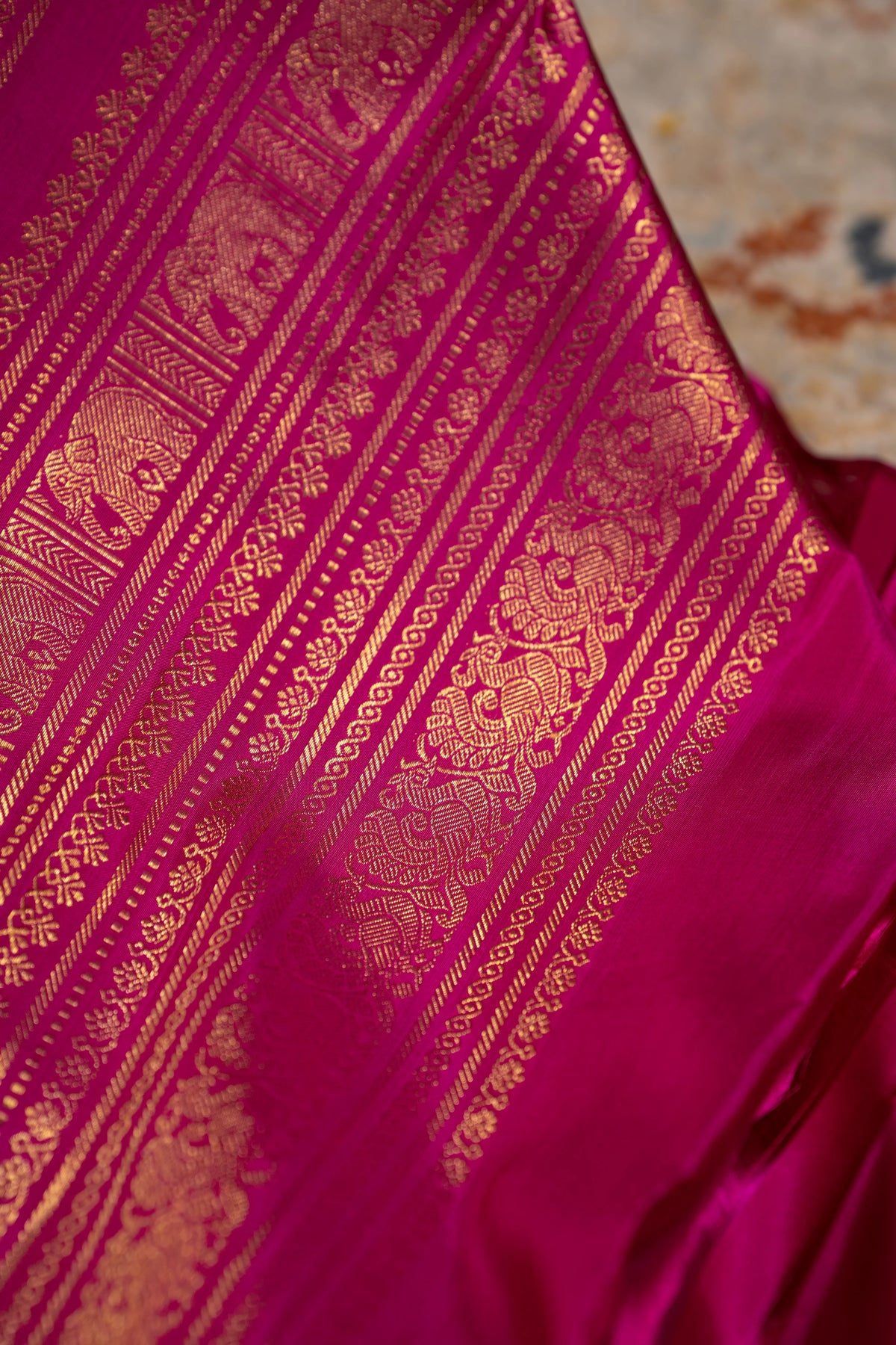 Kanchipuram Silk Butta Cream Saree