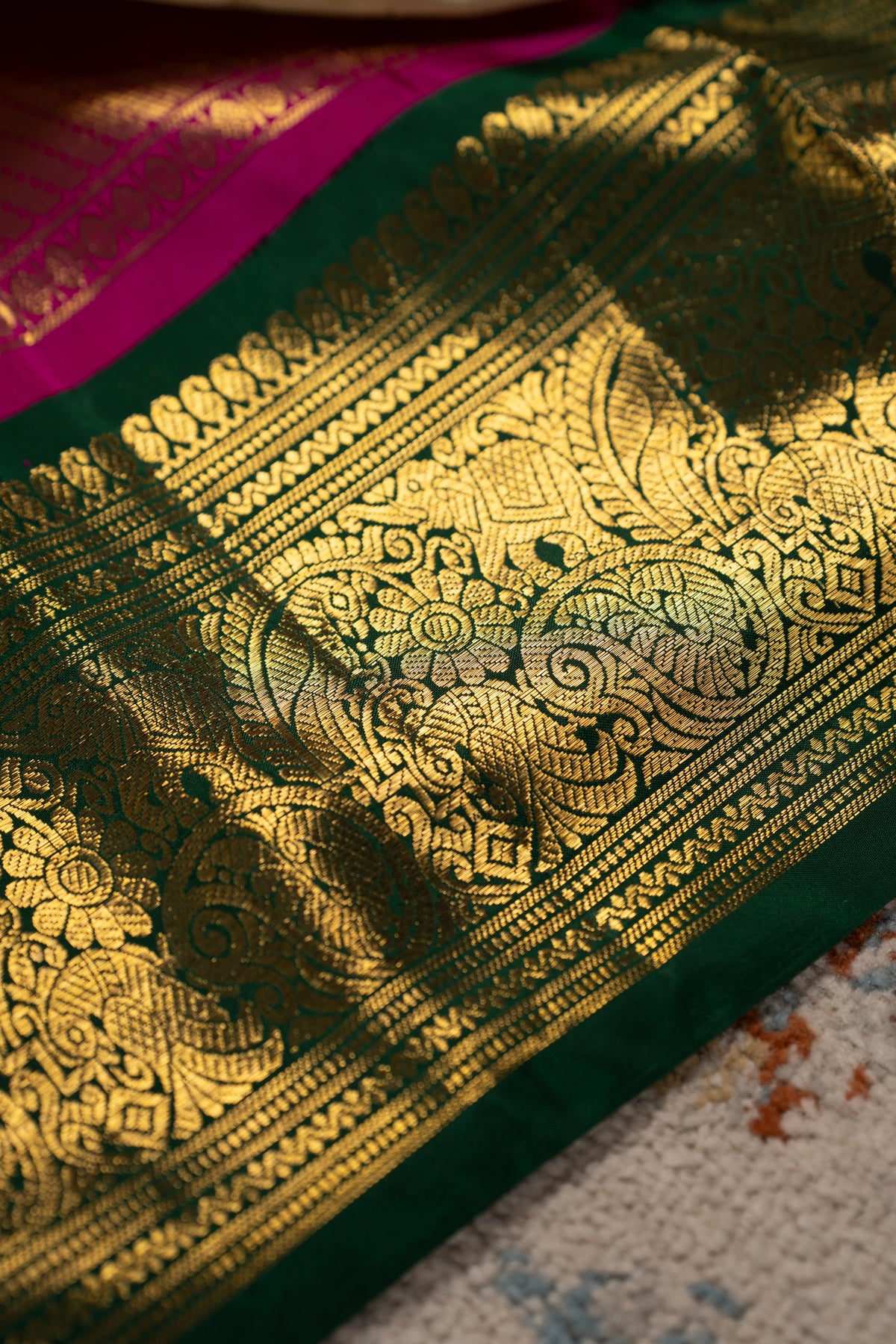 Kanchipuram Silk Butta Cream Saree