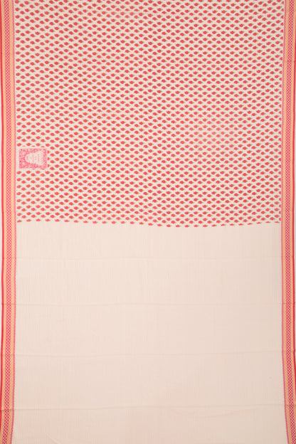 Mul Cotton Floral Printed Cream Saree