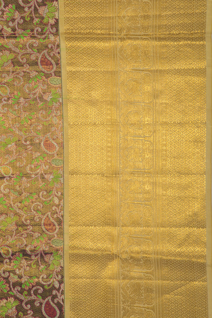 Kanchipuram Silk Tissue Jaal Purple Saree