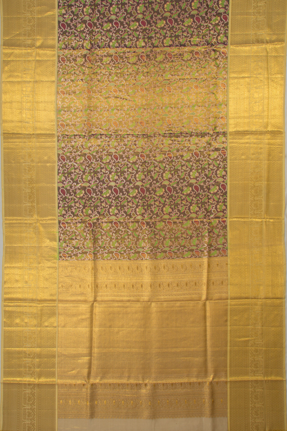 Kanchipuram Silk Tissue Jaal Purple Saree