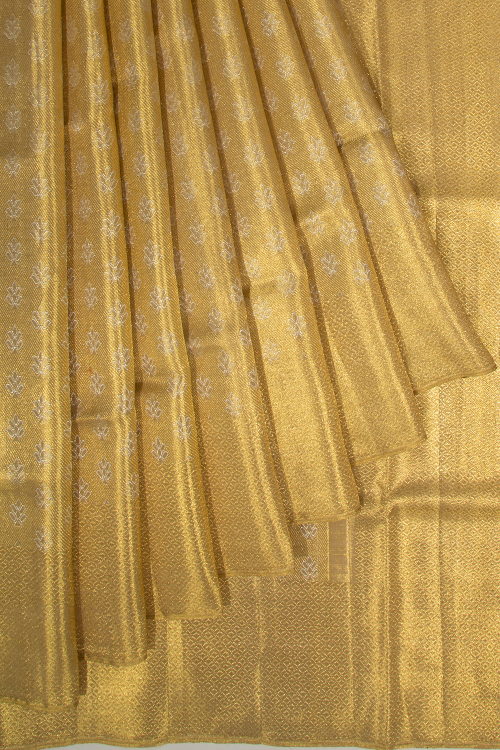 Kanchipuram Silk Tissue Brocade Gold Saree