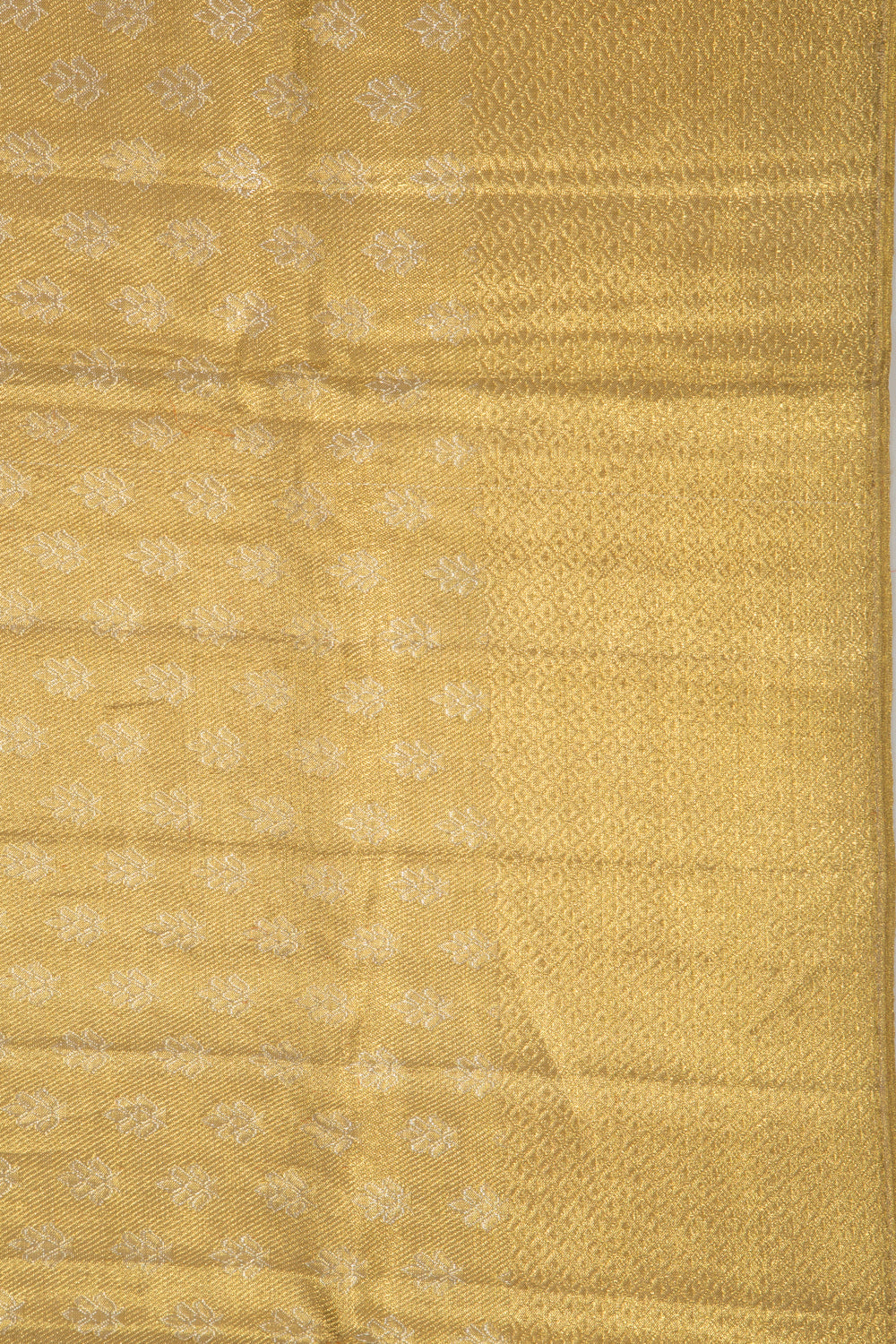 Kanchipuram Silk Tissue Brocade Gold Saree