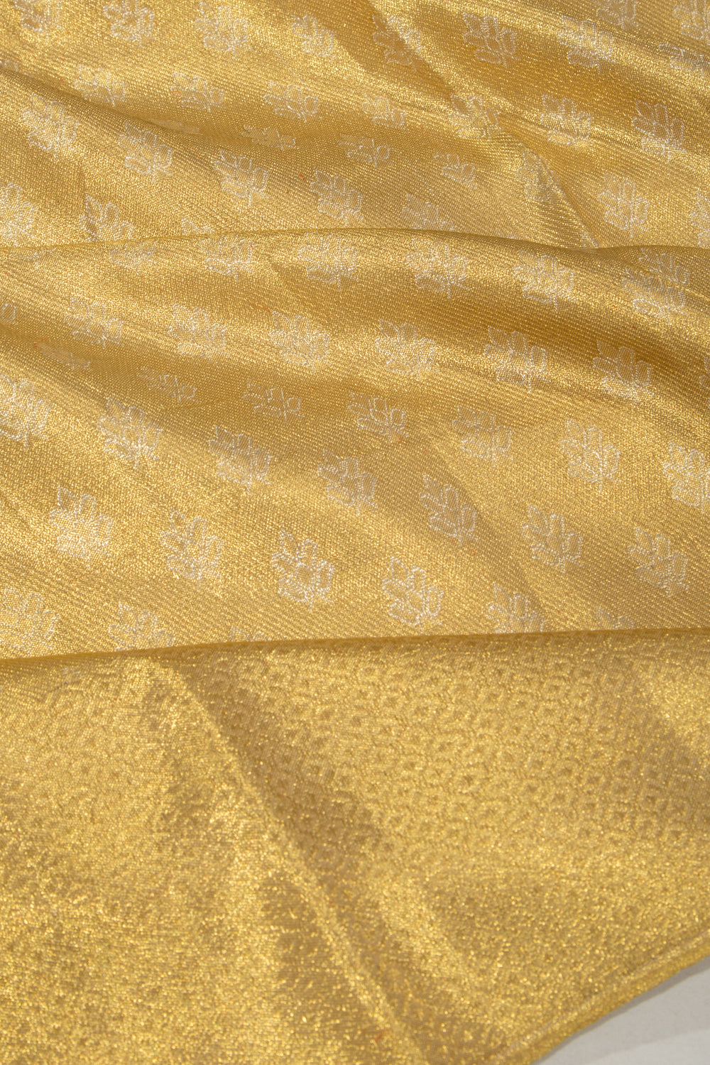 Kanchipuram Silk Tissue Brocade Gold Saree