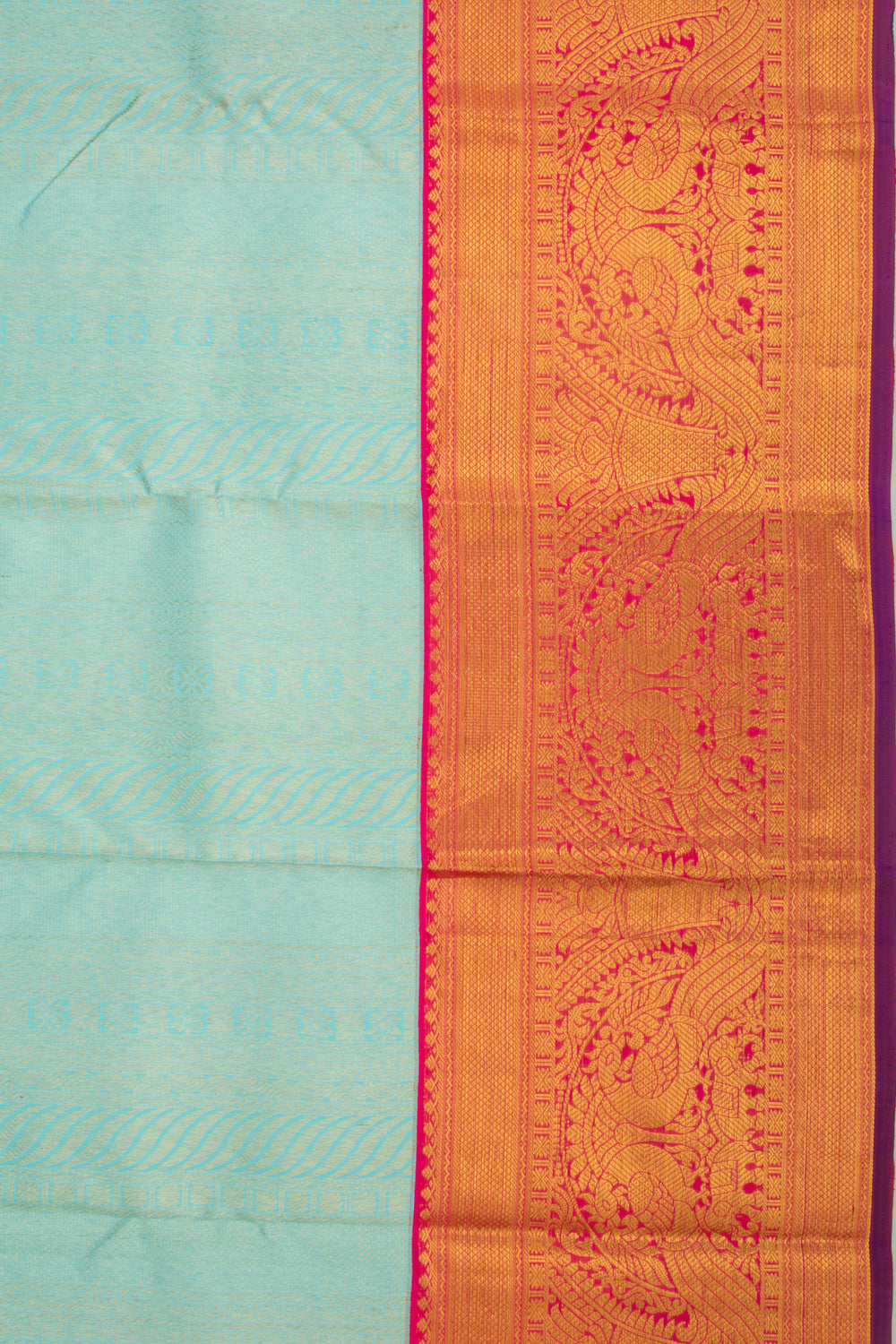 Kanchipuram Silk Brocade Sky Blue Saree
