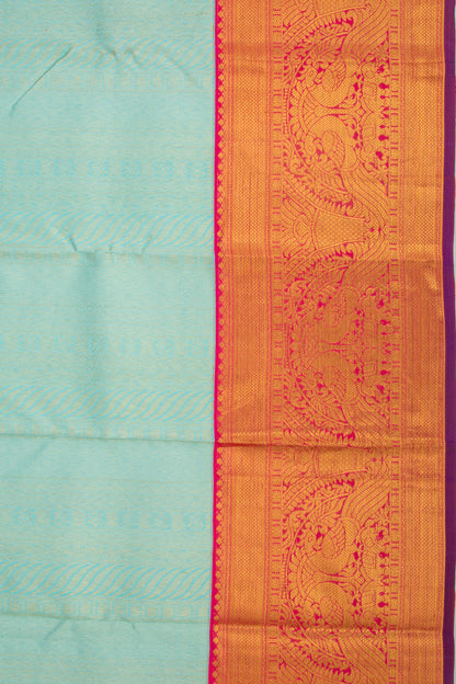 Kanchipuram Silk Brocade Sky Blue Saree