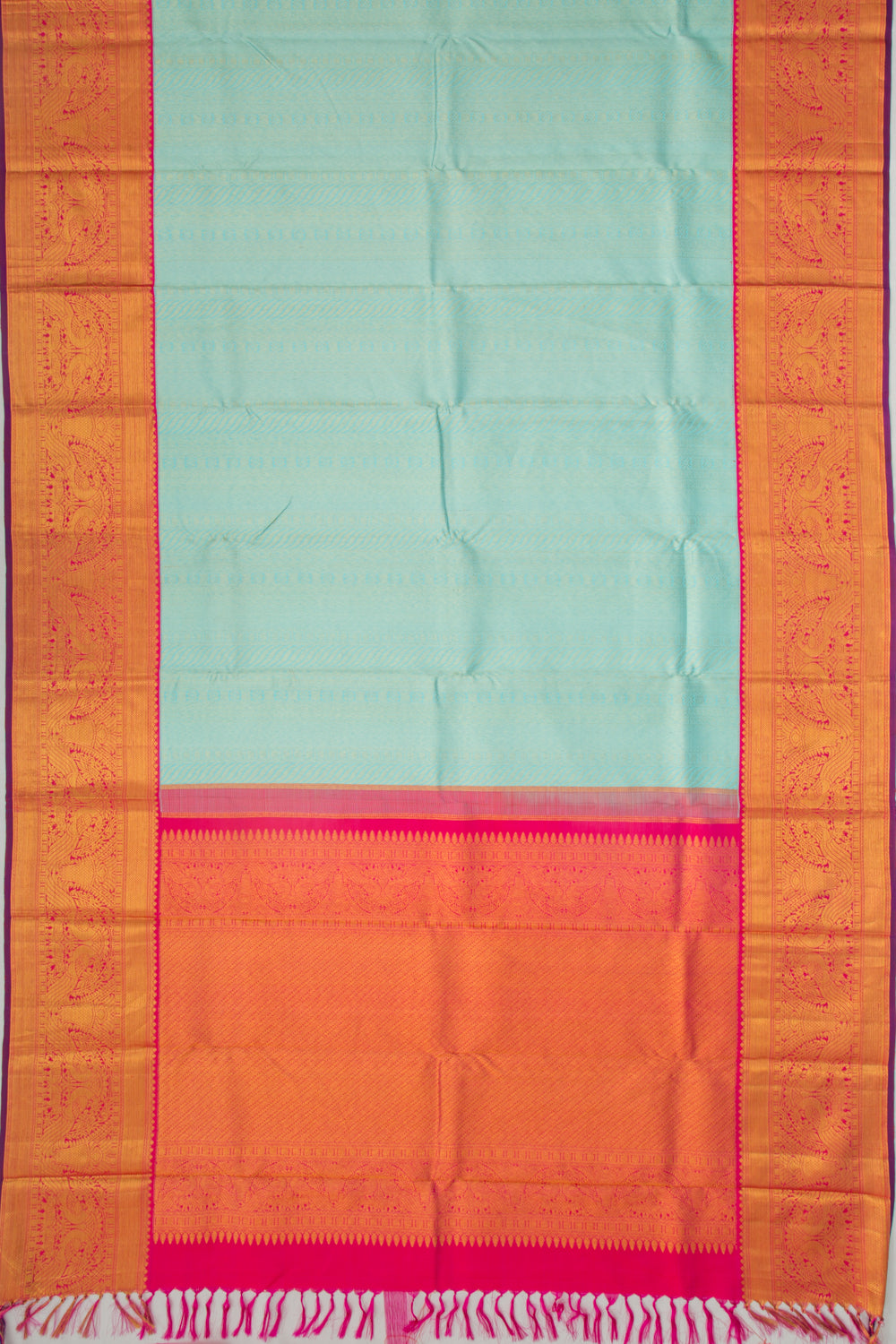 Kanchipuram Silk Brocade Sky Blue Saree