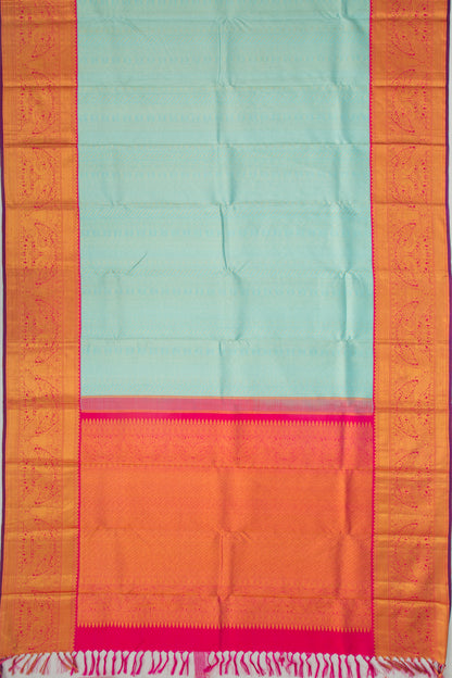 Kanchipuram Silk Brocade Sky Blue Saree