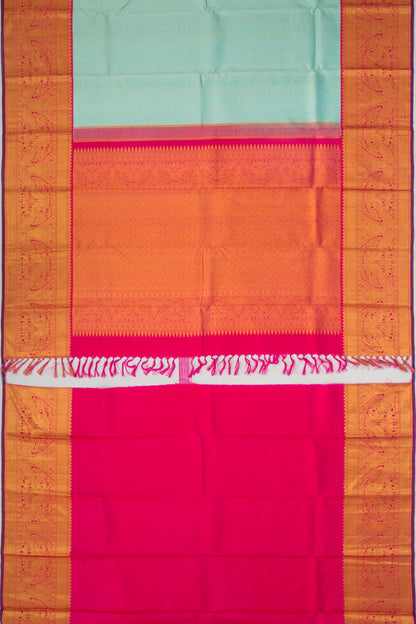Kanchipuram Silk Brocade Sky Blue Saree