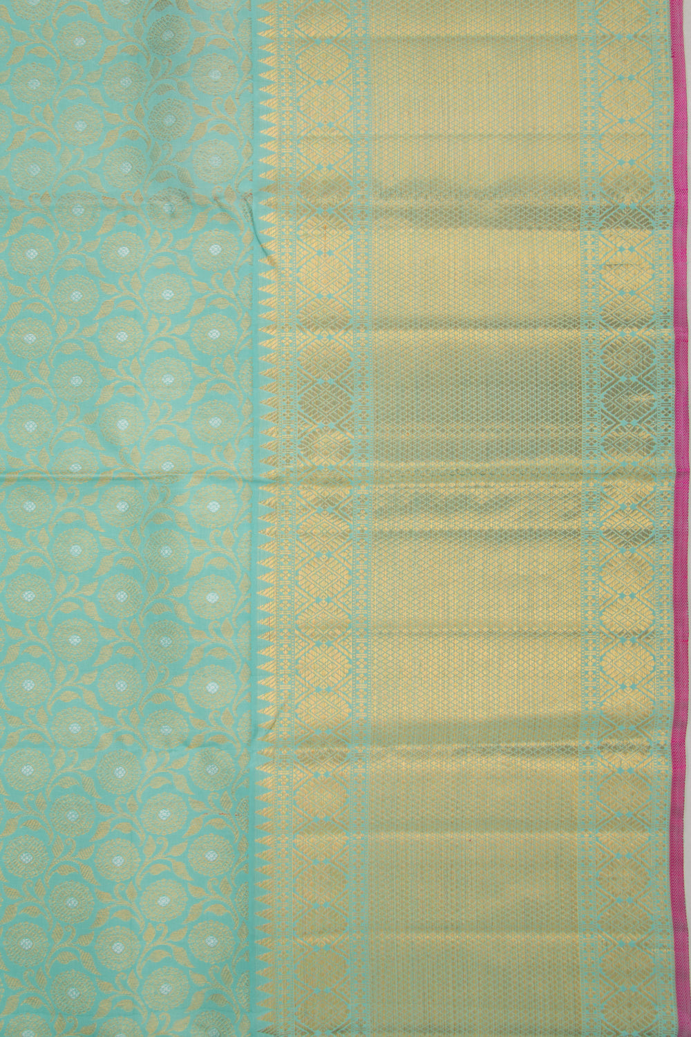 Kanchipuram Silk Brocade Blue Saree