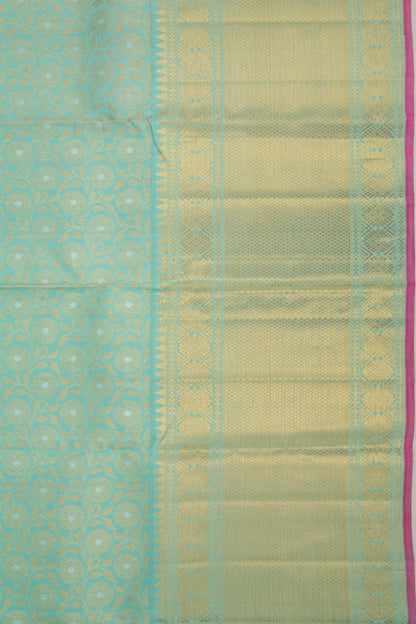 Kanchipuram Silk Brocade Blue Saree