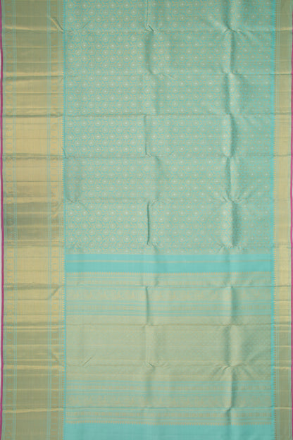 Kanchipuram Silk Brocade Blue Saree