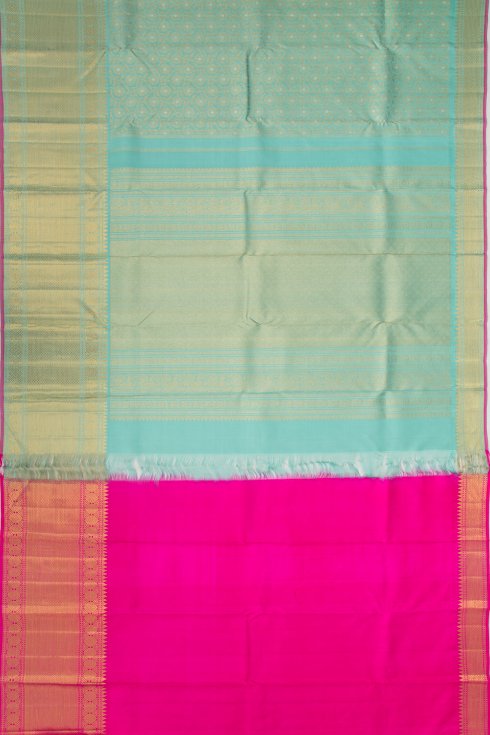 Kanchipuram Silk Brocade Blue Saree