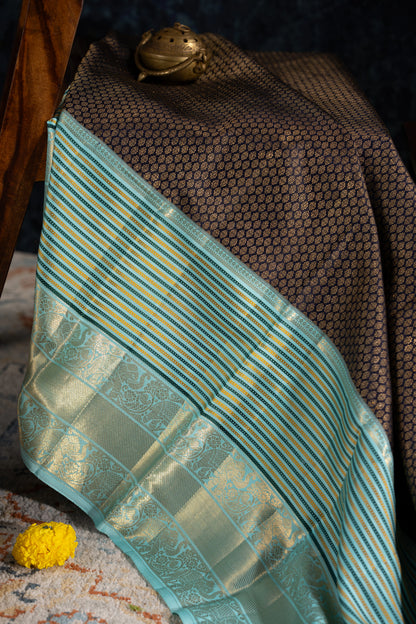 Taranga Kanchi Silk Brocade Dark Blue Saree