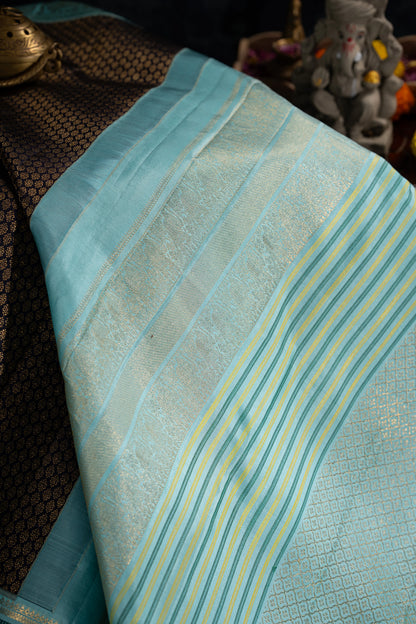 Taranga Kanchi Silk Brocade Dark Blue Saree