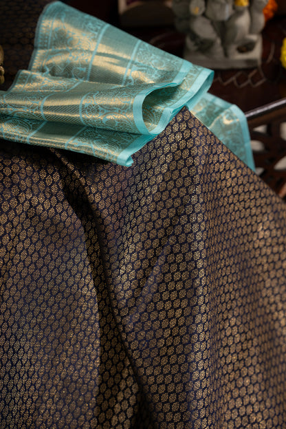 Taranga Kanchi Silk Brocade Dark Blue Saree