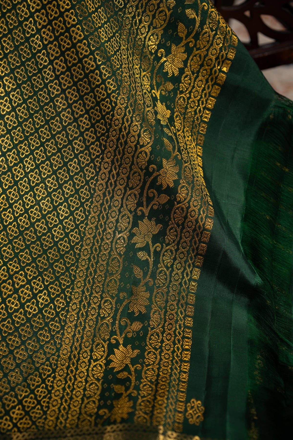 Kanchipuram Silk Butta And Brocade Green Saree