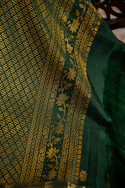 Kanchipuram Silk Butta And Brocade Green Saree