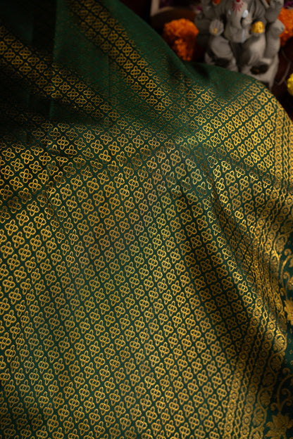 Kanchipuram Silk Butta And Brocade Green Saree