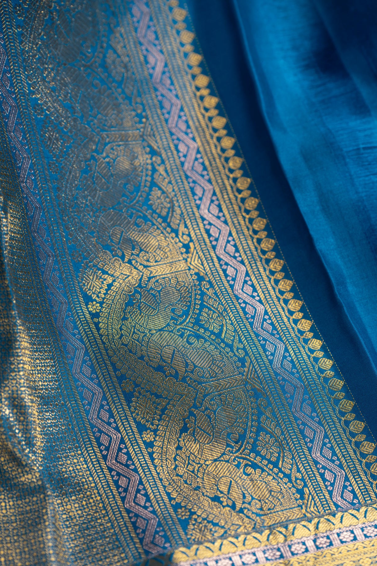 Taranga Kanchi Silk Brocade Blue Saree