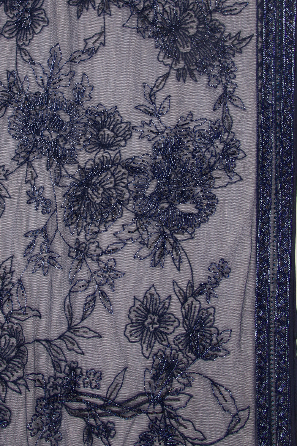 Banarasi Net Gota Patti Embroidery Jaal Blue Saree