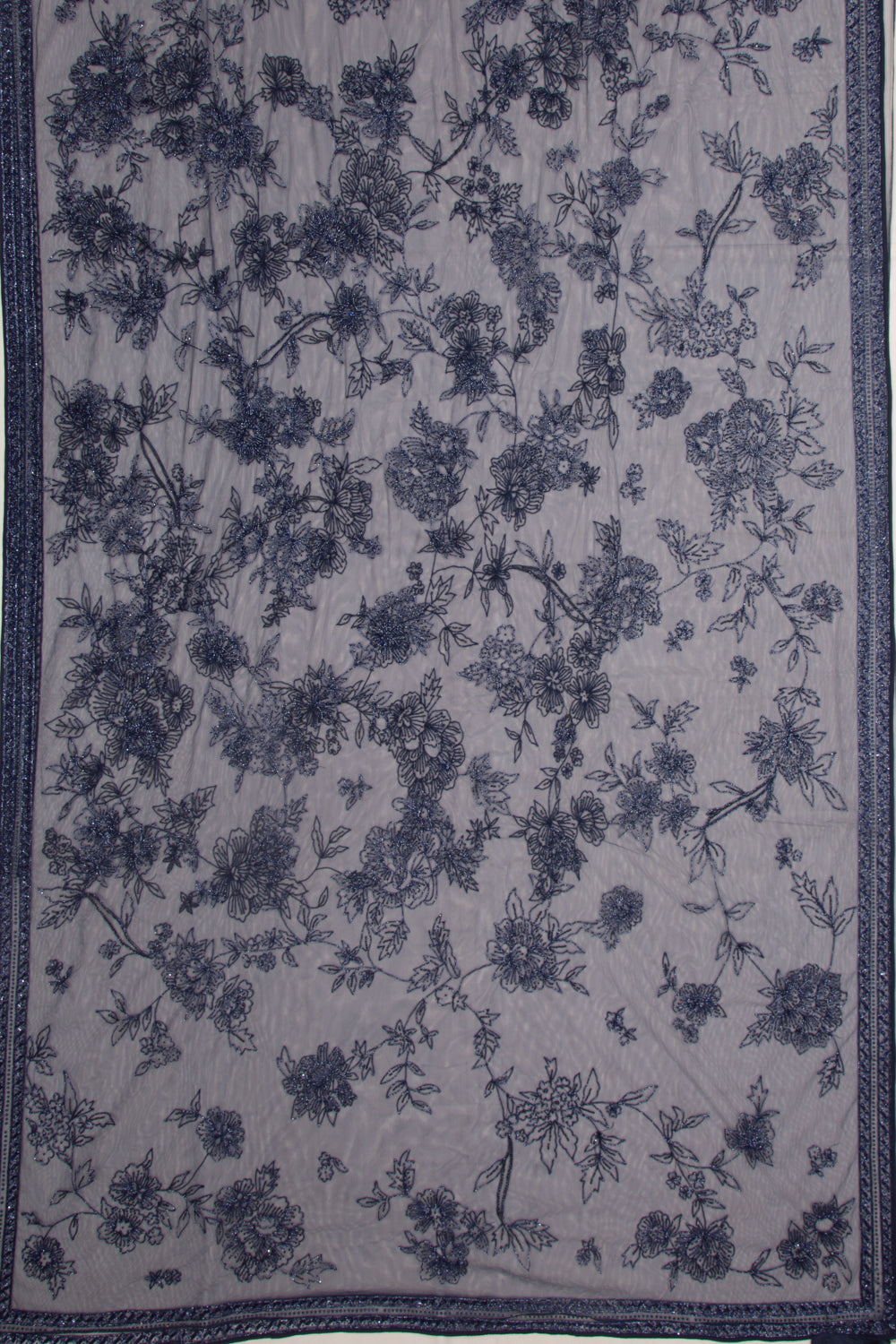 Banarasi Net Gota Patti Embroidery Jaal Blue Saree