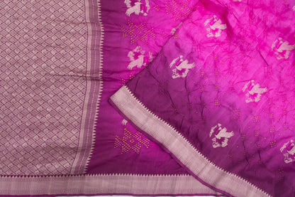 Banarasi Silk Bandhani Butta Purple Saree/3633706_2.jpg