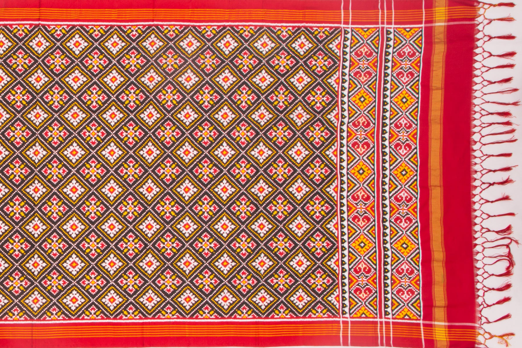 Patan Patola Silk Double Ikat Black Dupatta