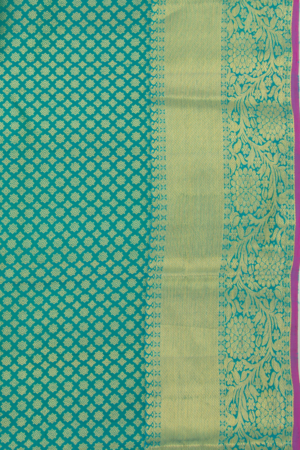 Kanchipuram Silk Brocade Sea Green Saree