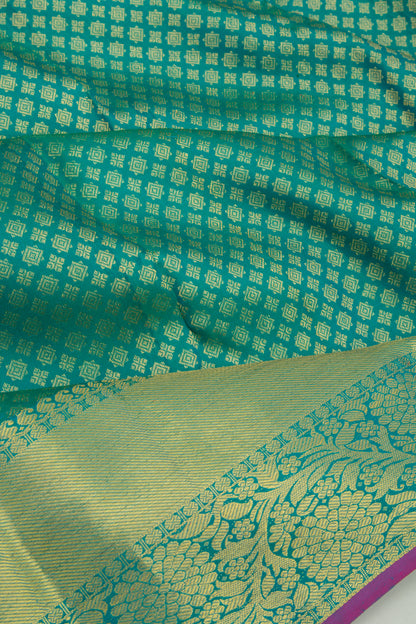 Kanchipuram Silk Brocade Sea Green Saree