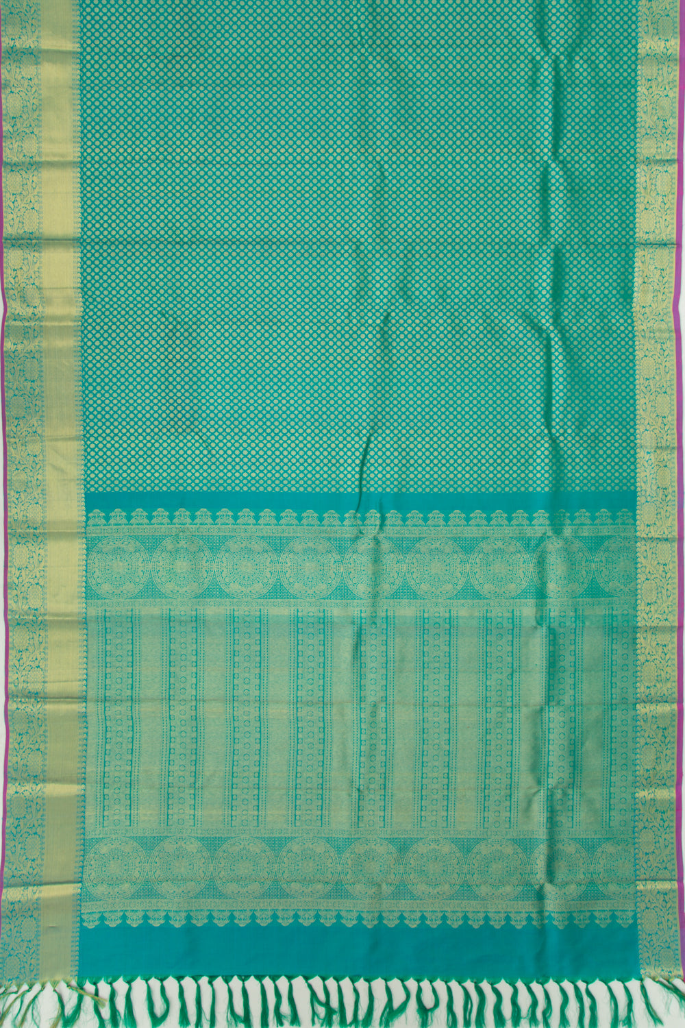 Kanchipuram Silk Brocade Sea Green Saree