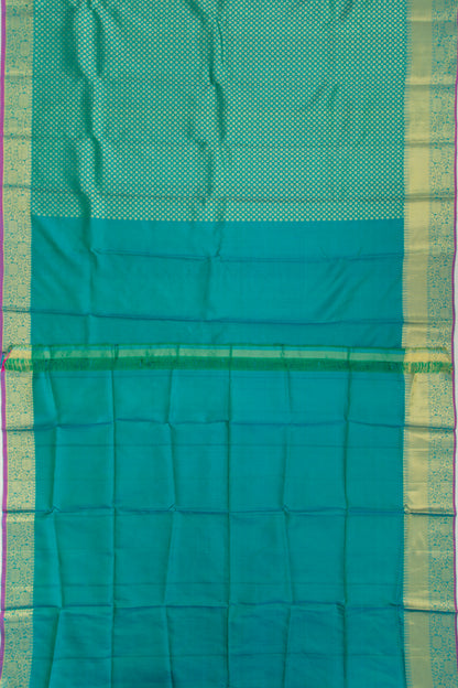 Kanchipuram Silk Brocade Sea Green Saree