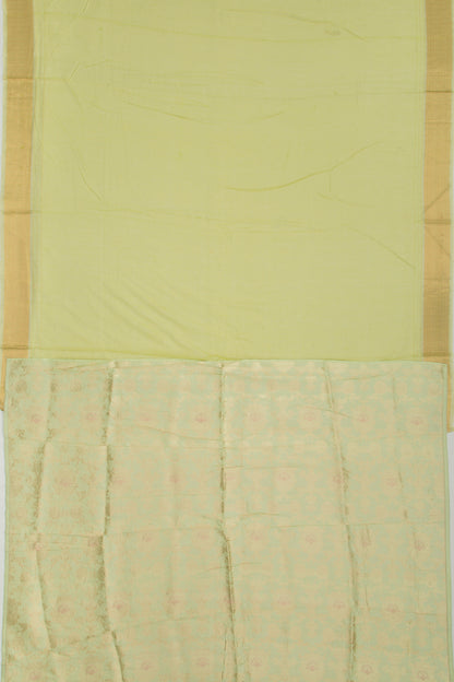 Soft Kota Silk Plain Pastel Green Saree