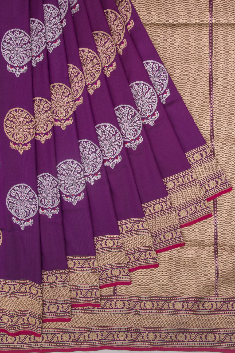 Banarasi Silk Butta Purple Saree