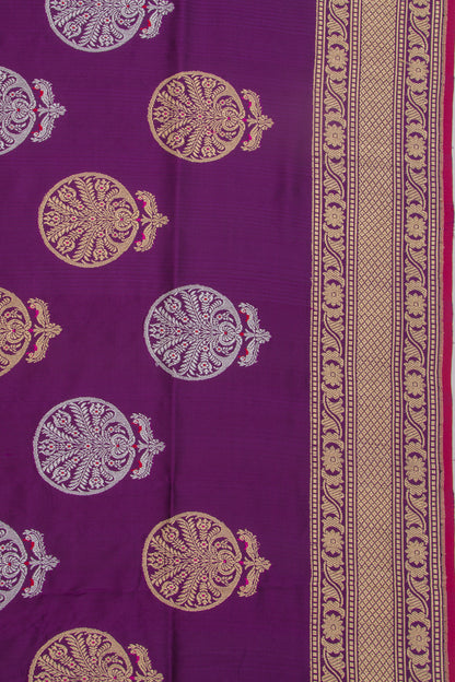 Banarasi Silk Butta Purple Saree