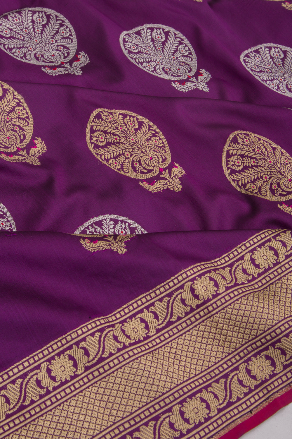 Banarasi Silk Butta Purple Saree